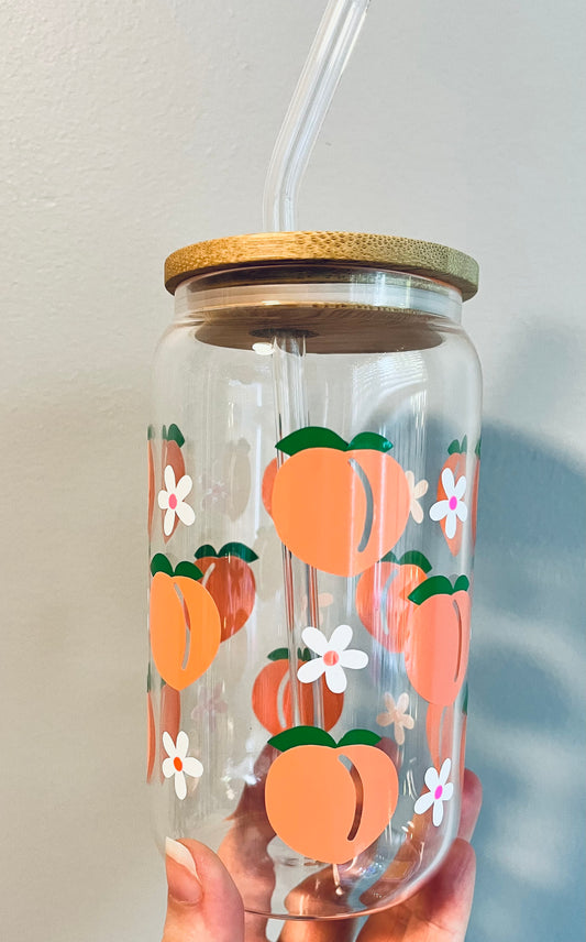 Peachy Glass Can Cup