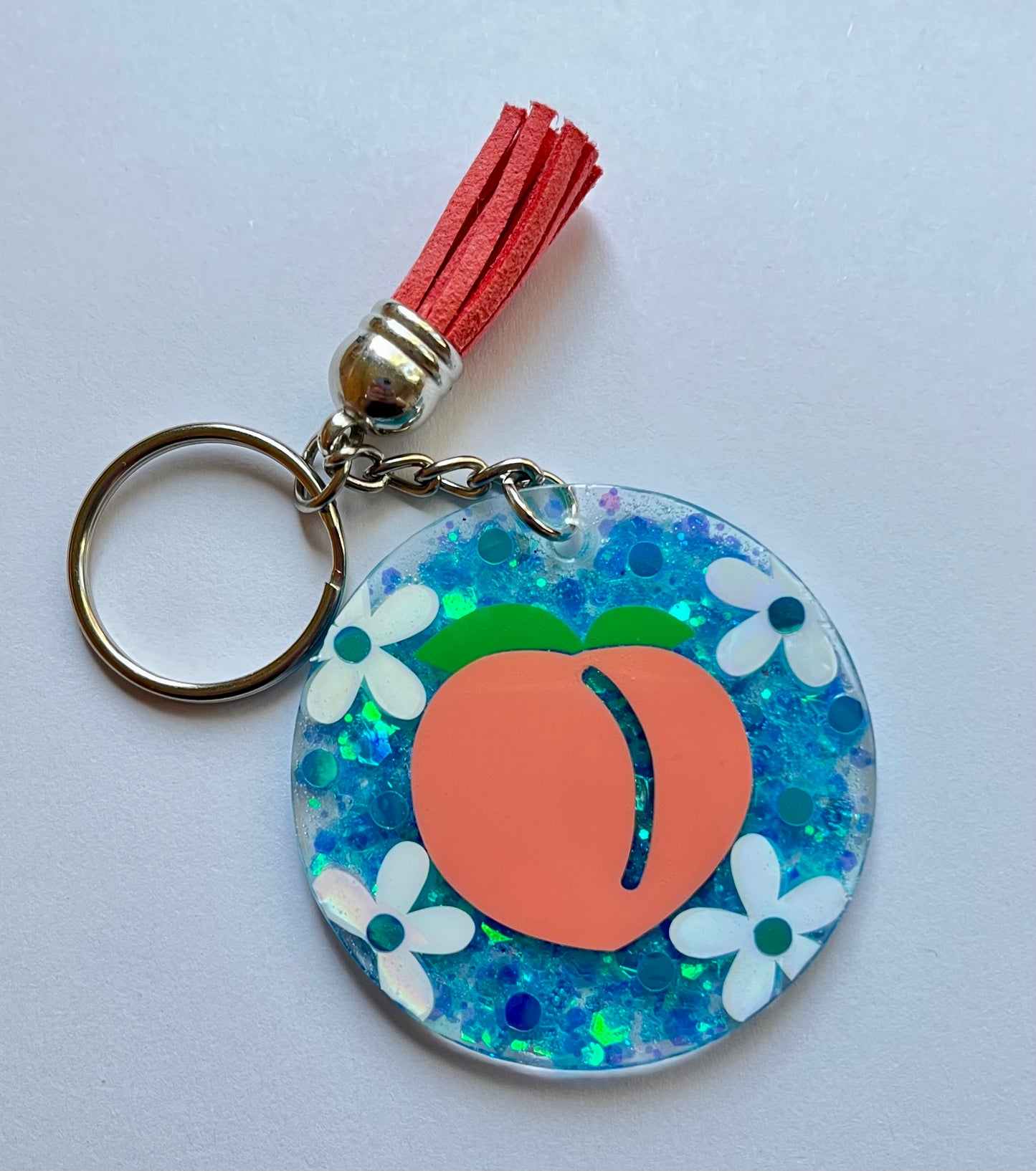 Acrylic Keychain - Peachy Sparkle