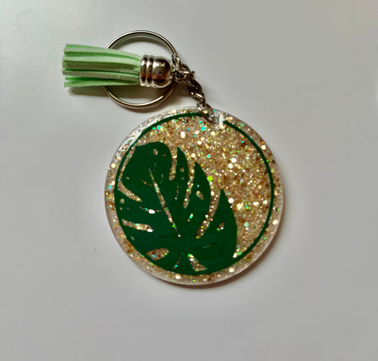 Acrylic Keychain - Green Leaf