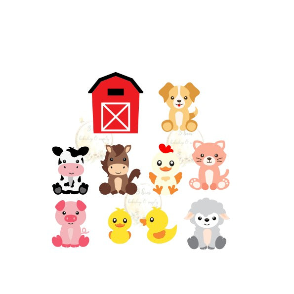 Farm Animal Cookie Cutters 3"H