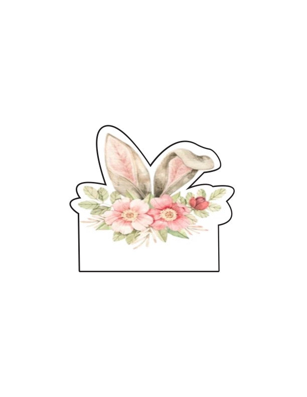 Floppy Bunny Ears with Floral Crown Nameplate