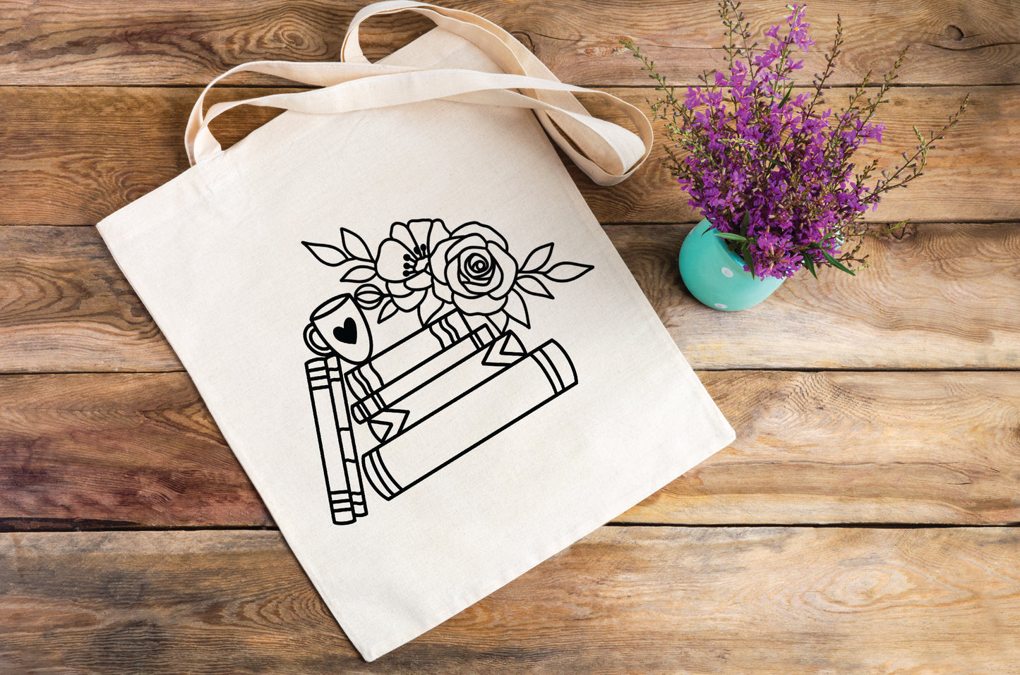 Stack of Books Canvas Tote Bag