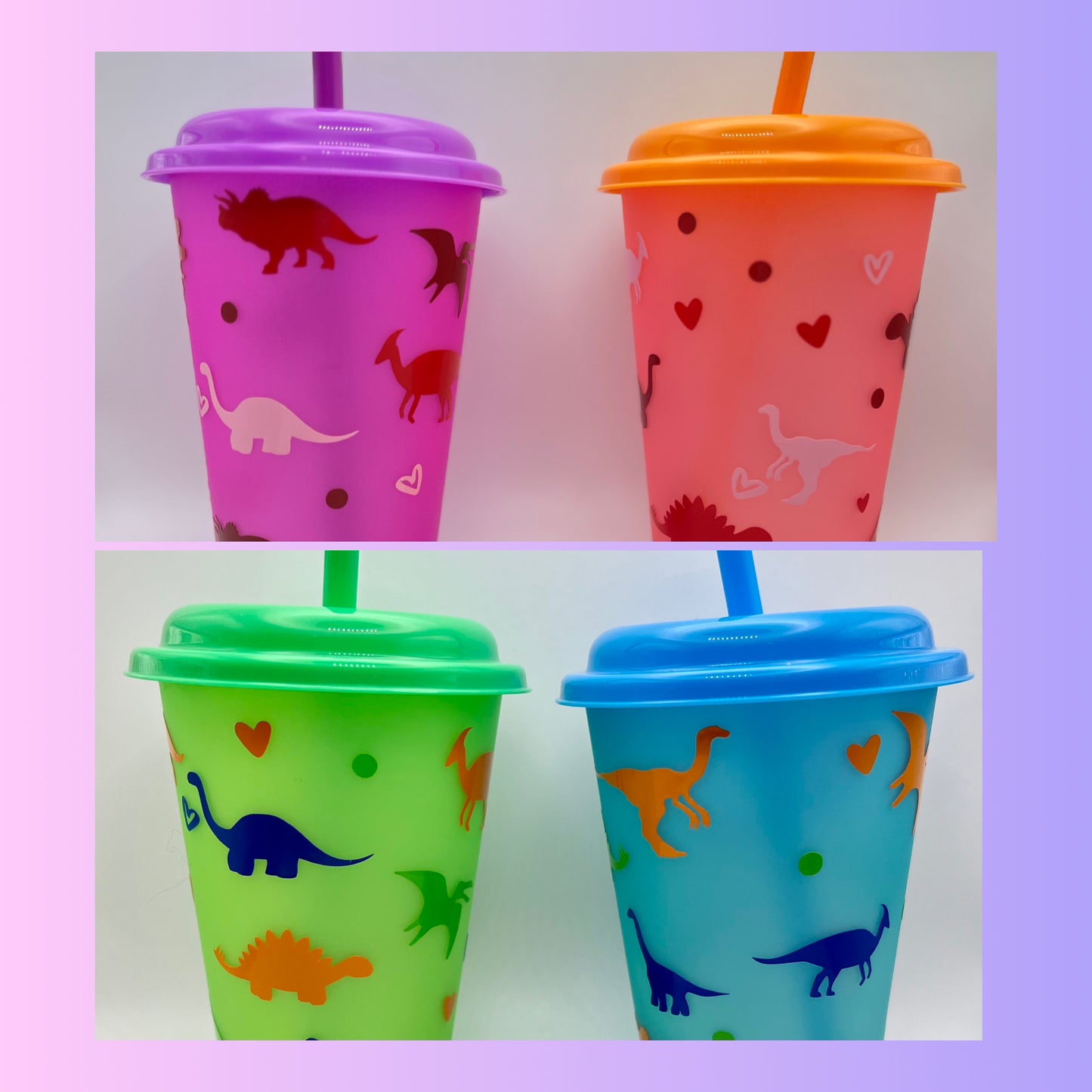 Colour Changing Dinosaur Cups - 12oz