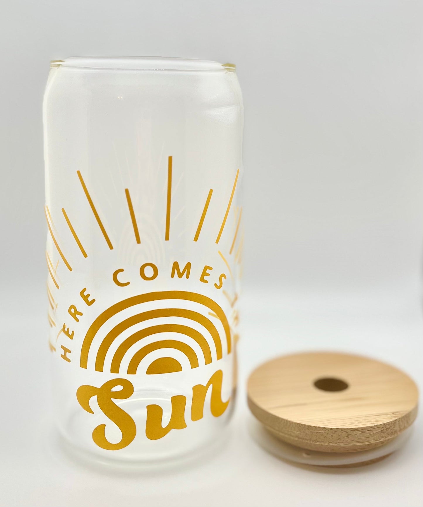 Here Comes the Sun Glass Can Cup