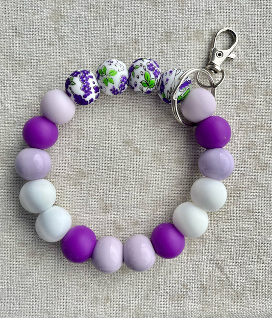 Lavender Fields Silicone Wristlet Keychain