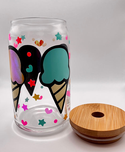 Ice Cream Cone Glass Can Cup