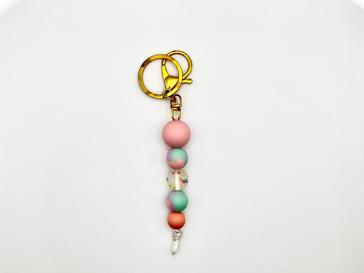 Pastel Spring Speckled Silicone Keychain Strand