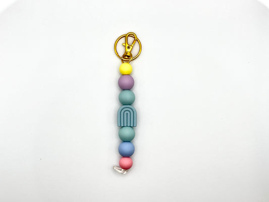 Pastel Rainbow Silicone Keychain Strand